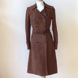 YVES SAINT LAURENT *rive gauche* VINTAGE SUEDE TRENCH COAT SIZE 36